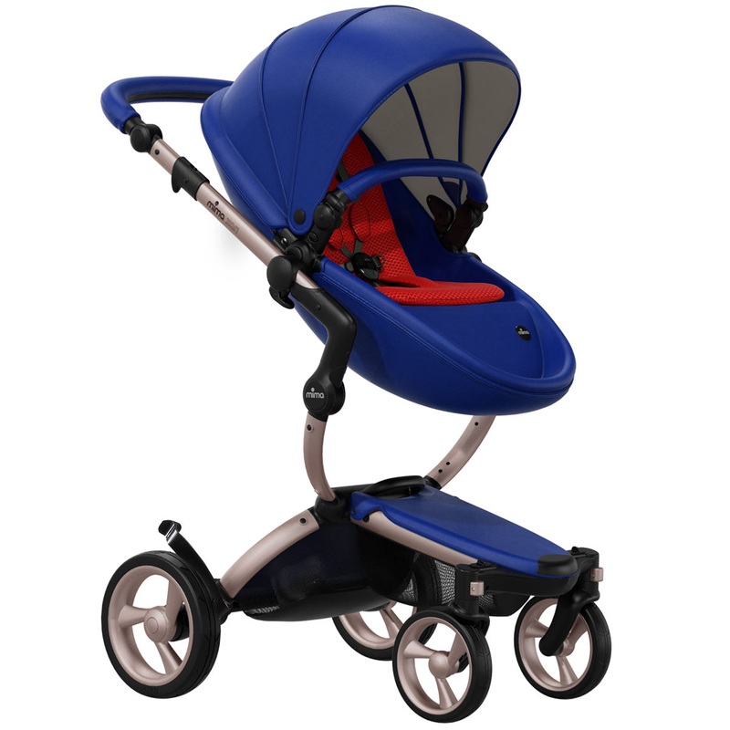 Mima 2019 Xari Complete Stroller, Rose Gold – Royal Blue / Ruby Red
