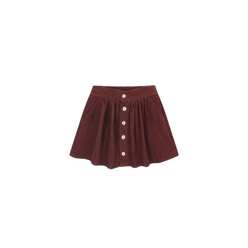 Rylee + Cru Button Front Mini Skirt – Burgundy