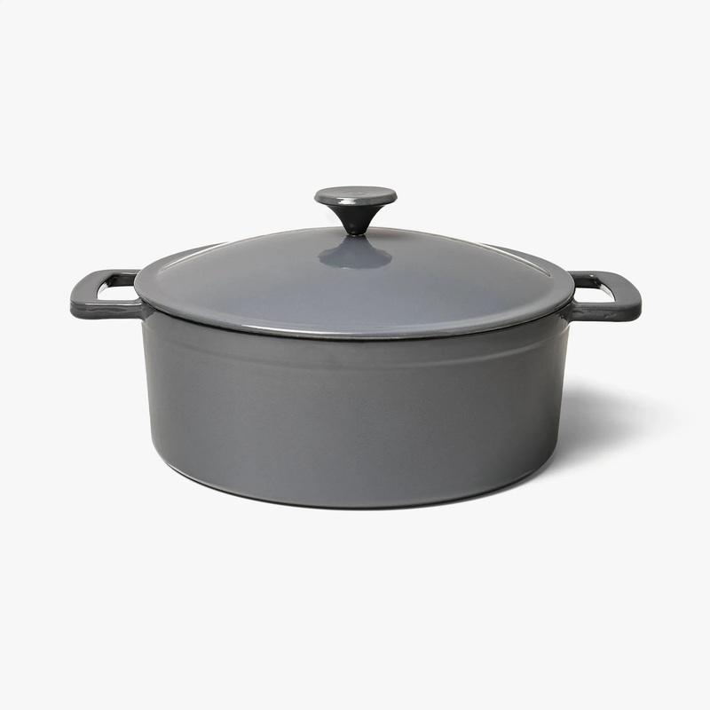 5.5qt Enamel Dutch Oven Stock Pot Gray Eclipse (See Description)