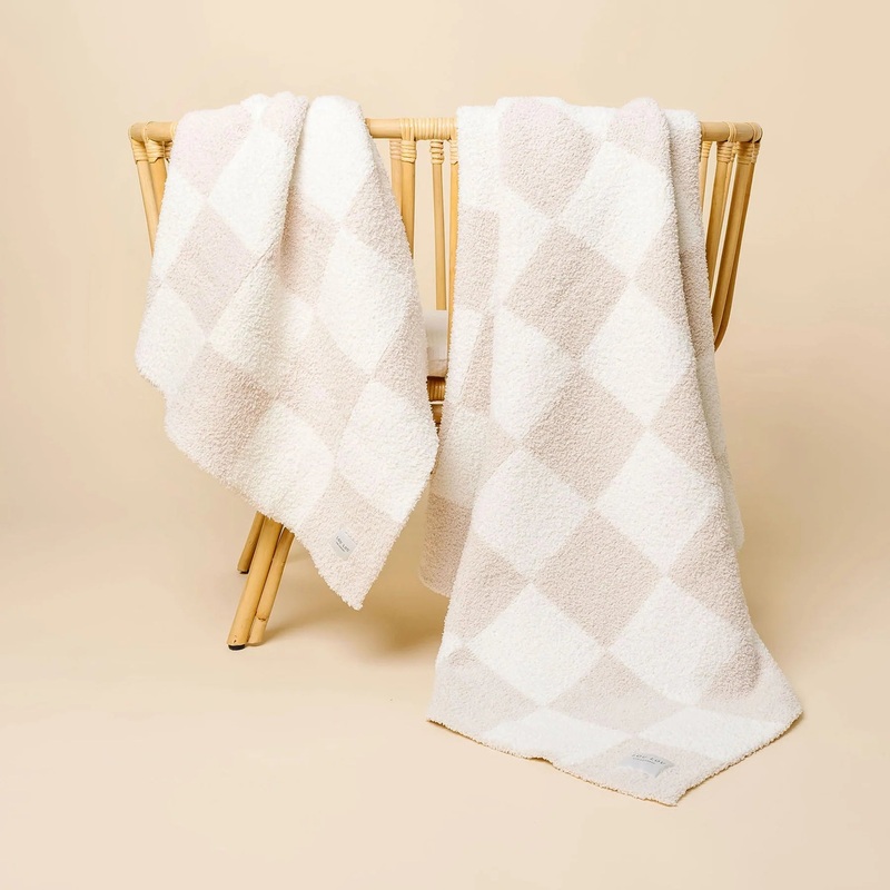 Chenille Blanket – Dune Check
