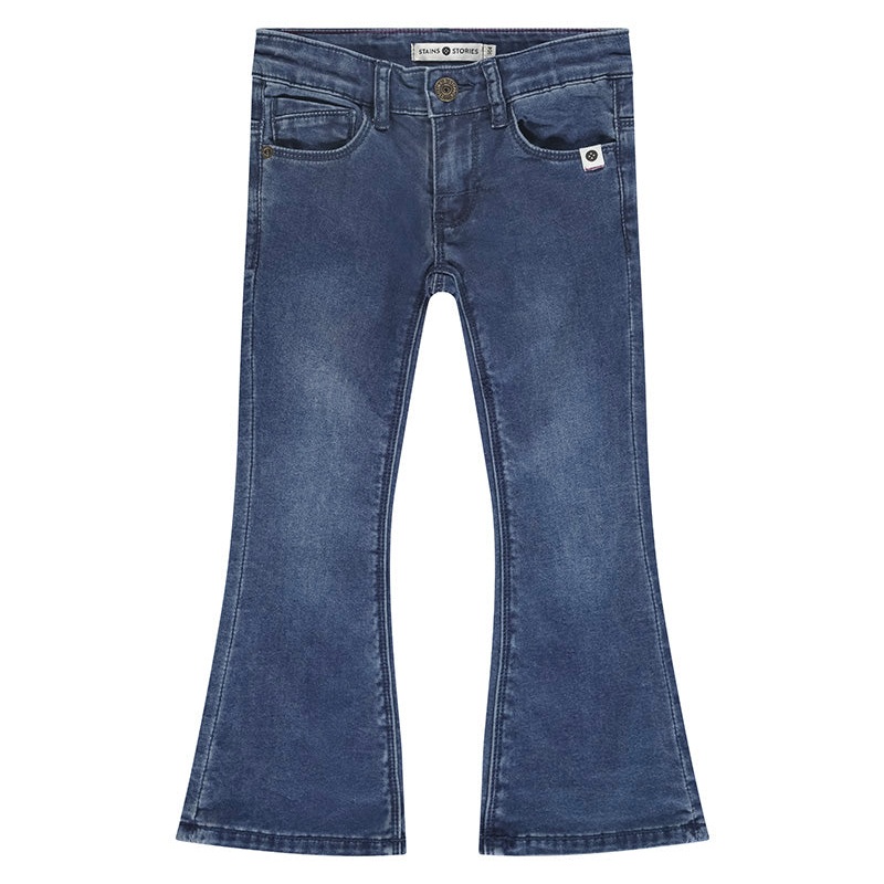 Girl’s Denim Flared Pants – Denim Blue