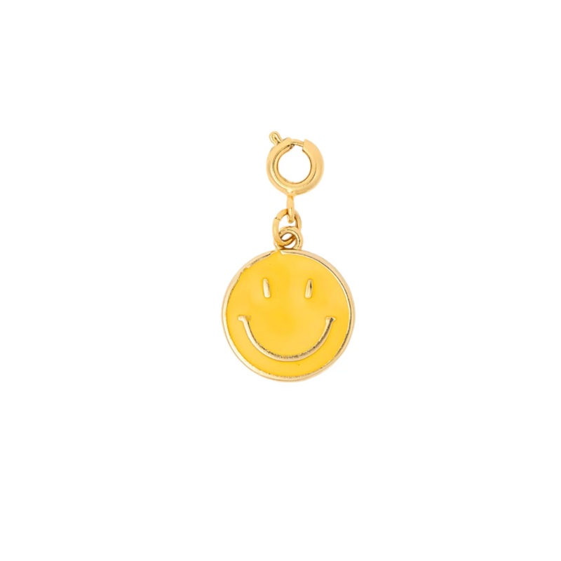 Gold Yellow Enamel Smile Charm