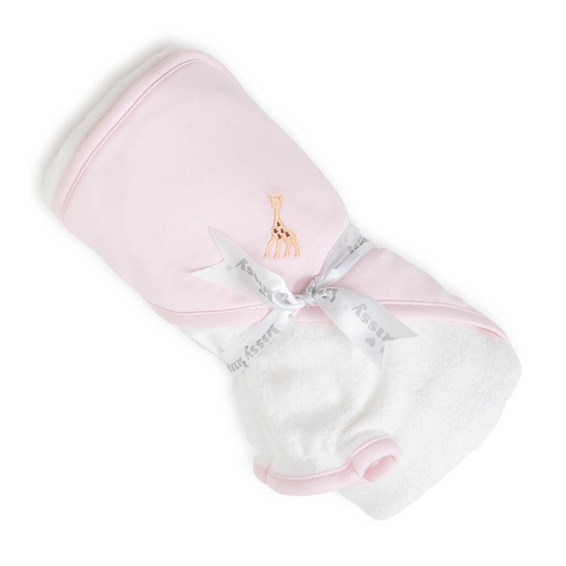 Kissy Kissy Hooded Towel Sophie La Girafe Pink