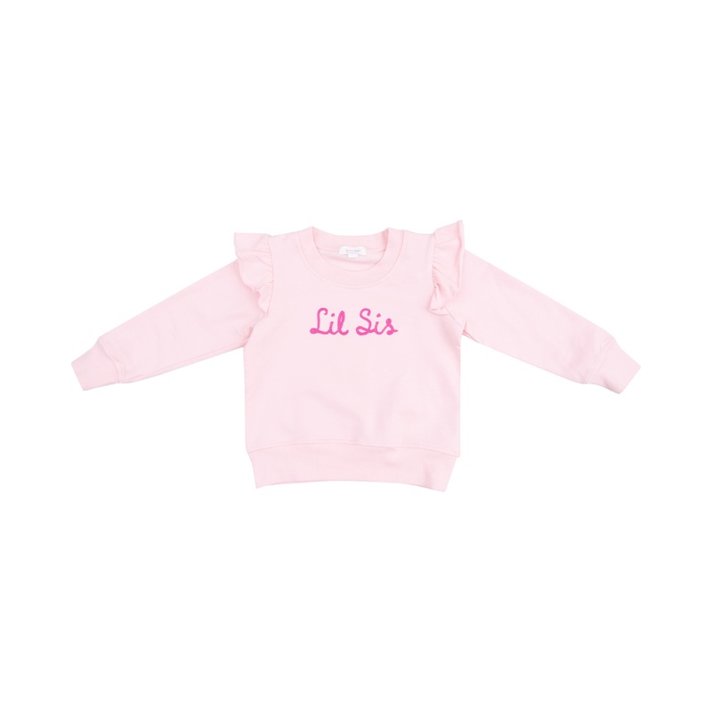 Lil Sis Ruffle Sweatshirt – Pink