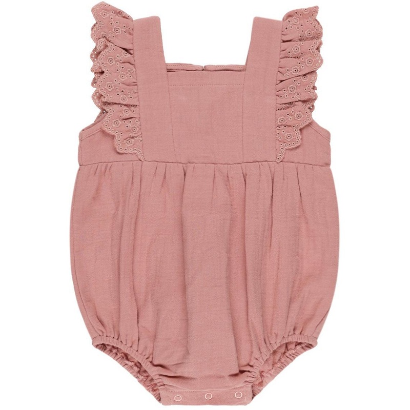 Quincy Mae Naomi Romper || Lipstick