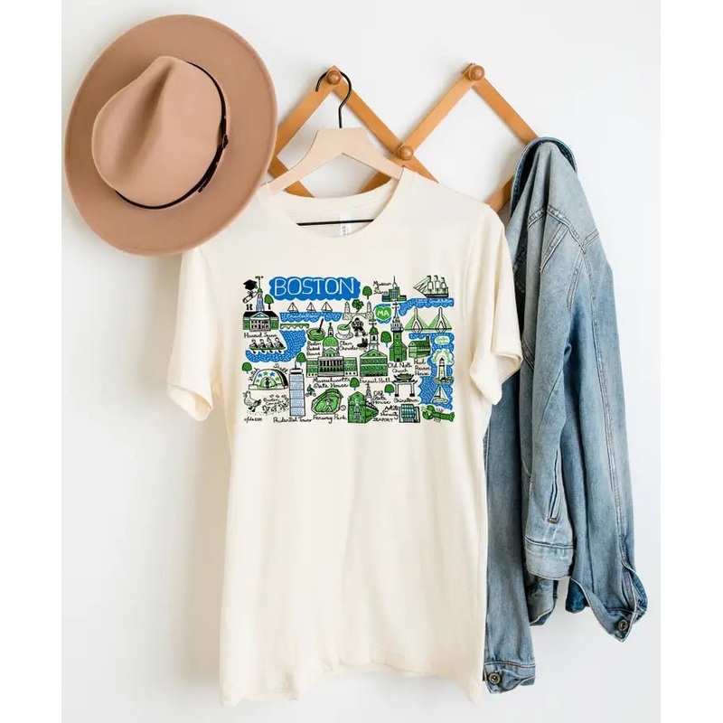 Boston Boutique Map Art Youth & Adult Tee