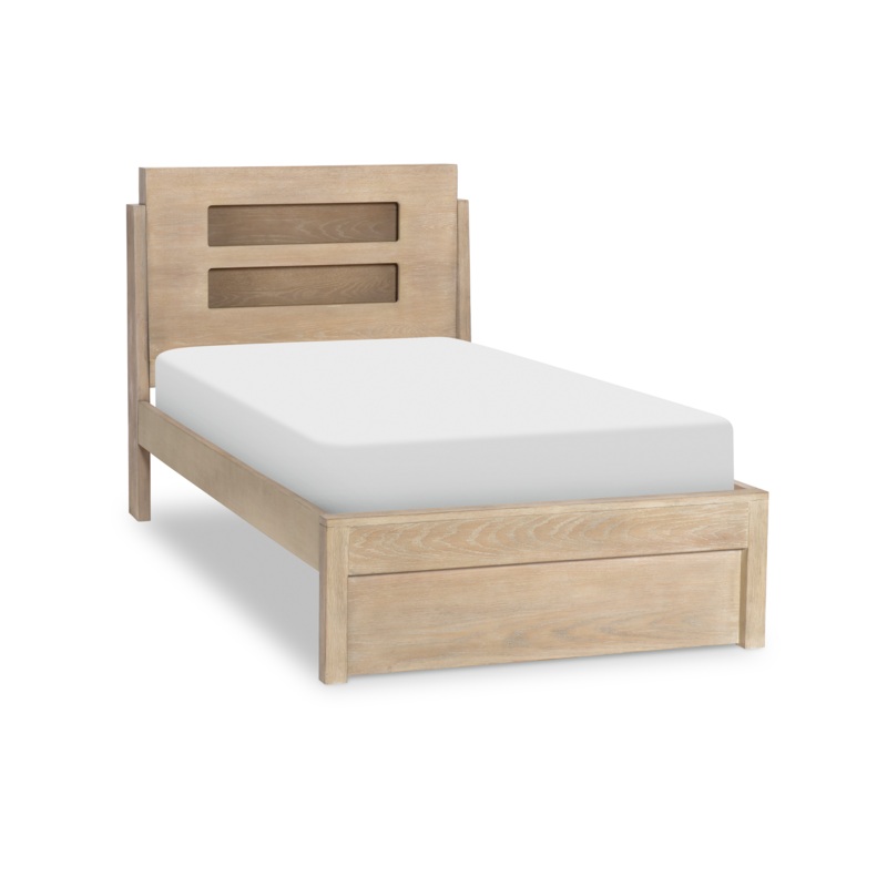 District Weathered Oak Panel Bed