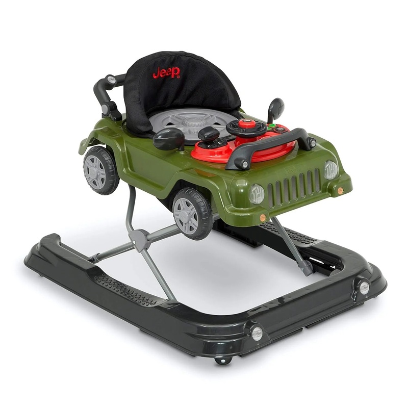 Jeep Classic Wrangler 3-in-1 Grow With Me Activity Walker – Features Music, Lights, Removable Play Tray, Push Walker Mode, Converts into Rolling Car Toy, Anniversary Green