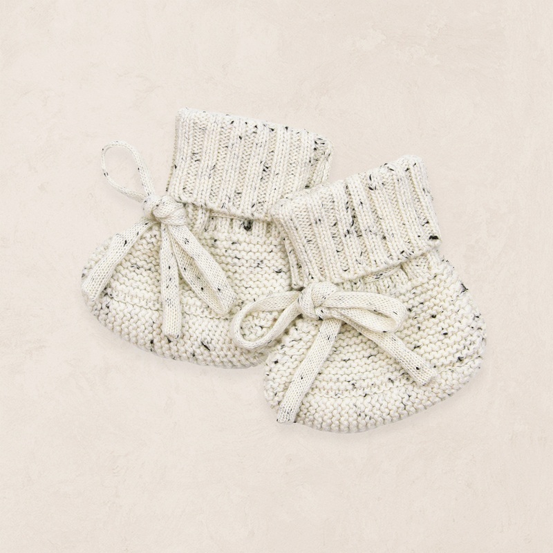 Knit Booties – Cream Speckle