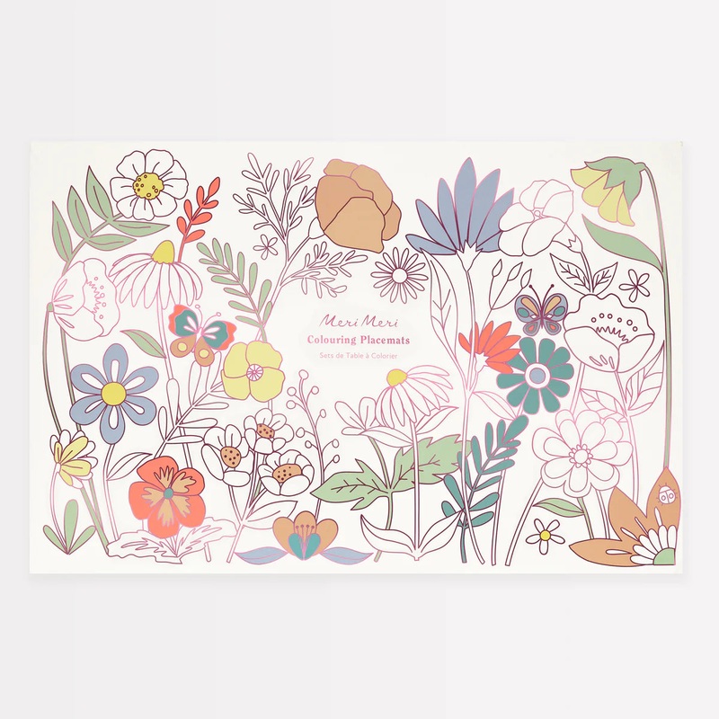Meri Meri Butterflies & Flowers Coloring Placemats (x 8)