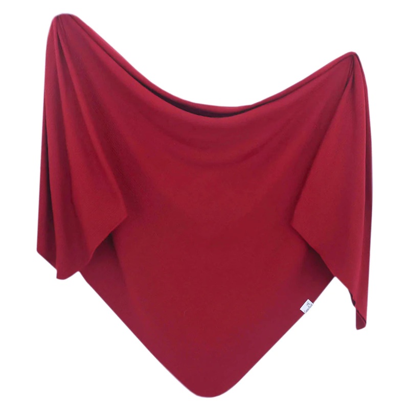 Ribbed Knit Swaddle Blanket – Cranberry