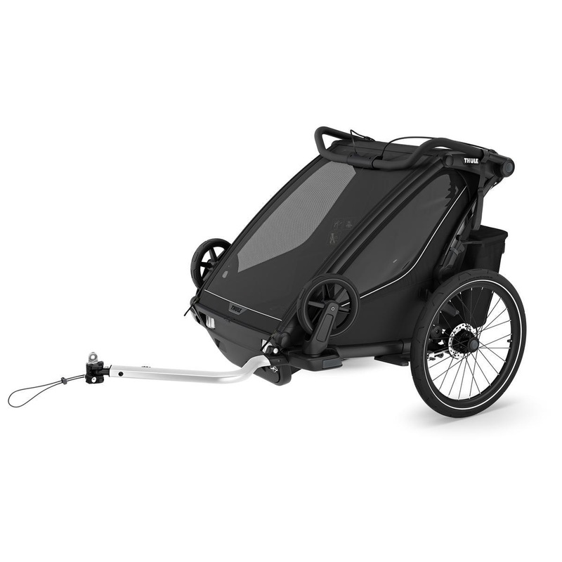 Thule OPEN BOX Chariot Sport 2 Double Multisport Bike Trailer + Stroller – Black