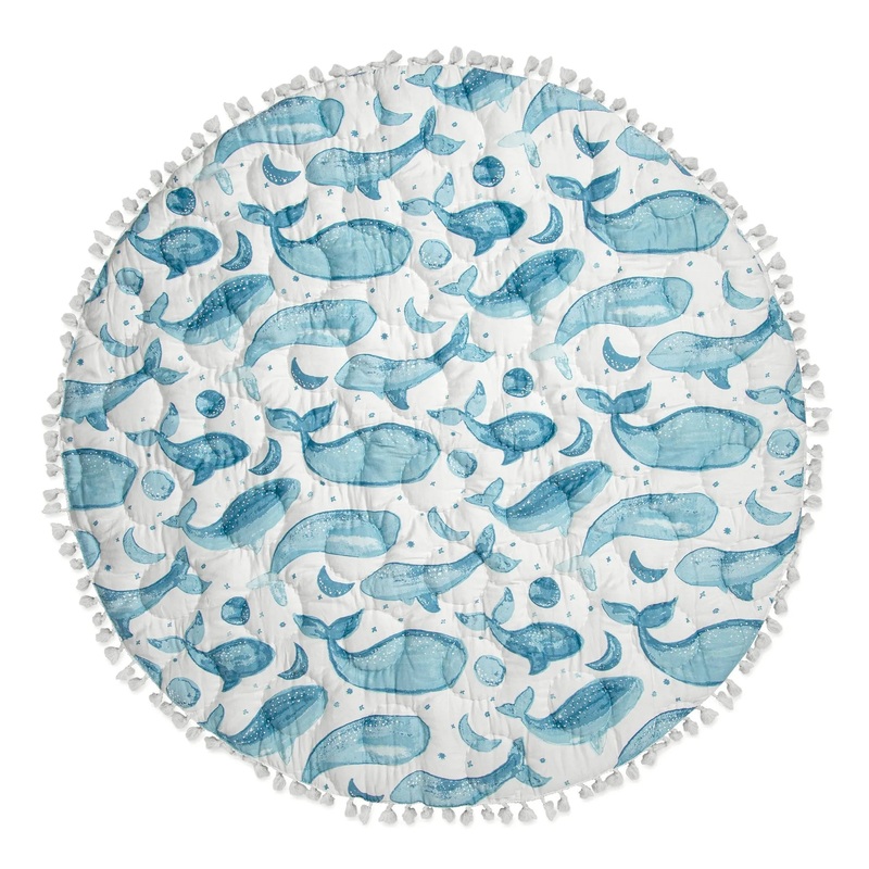 Cotton Quilted Activity Playmat – Caspian Whales