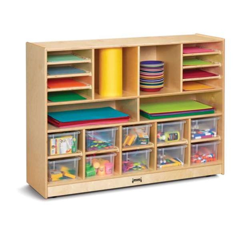 Jonti-Craft Deluxe Sectional Cubbie-Tray Mobile Unit – with Clear Trays