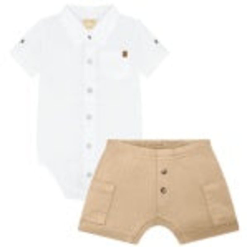 Milon Set | White Shirt + Khaki Short