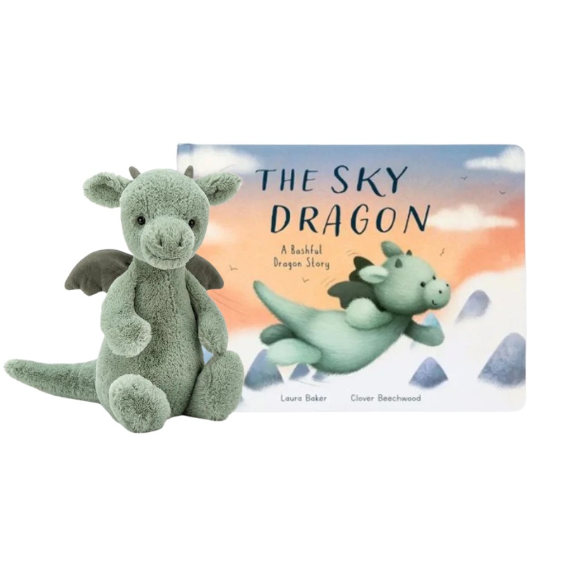 The Sky Dragon Book & Bashful Dragon Plush Bundle