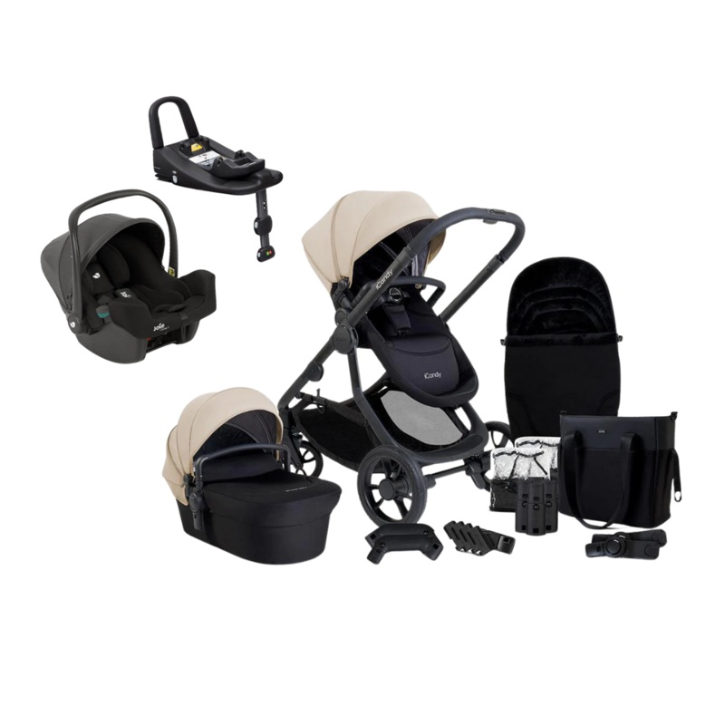 iCandy Orange 4 Pushchair Bundle with Joie iSnug 2 & Advance Base – Latte