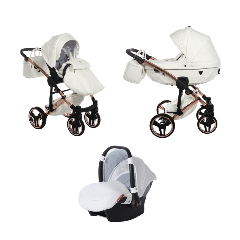 JUNAMA FLUO INDIVIDUAL WHITE ROSE GOLD – 3IN1 (INCLUDES CAR SEAT)