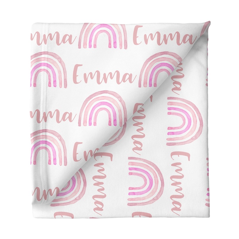 Sugar + Maple Large Stretchy Blanket – Rainbow Pink