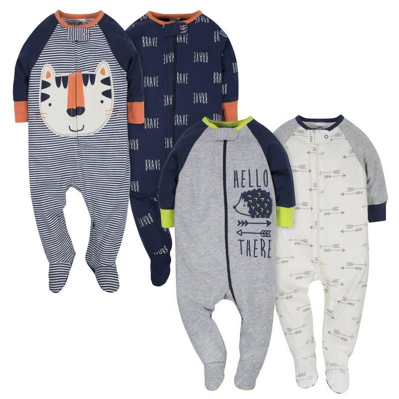 4-Pack Tiger & Hedgehog Baby Boys Sleep ‘N Plays