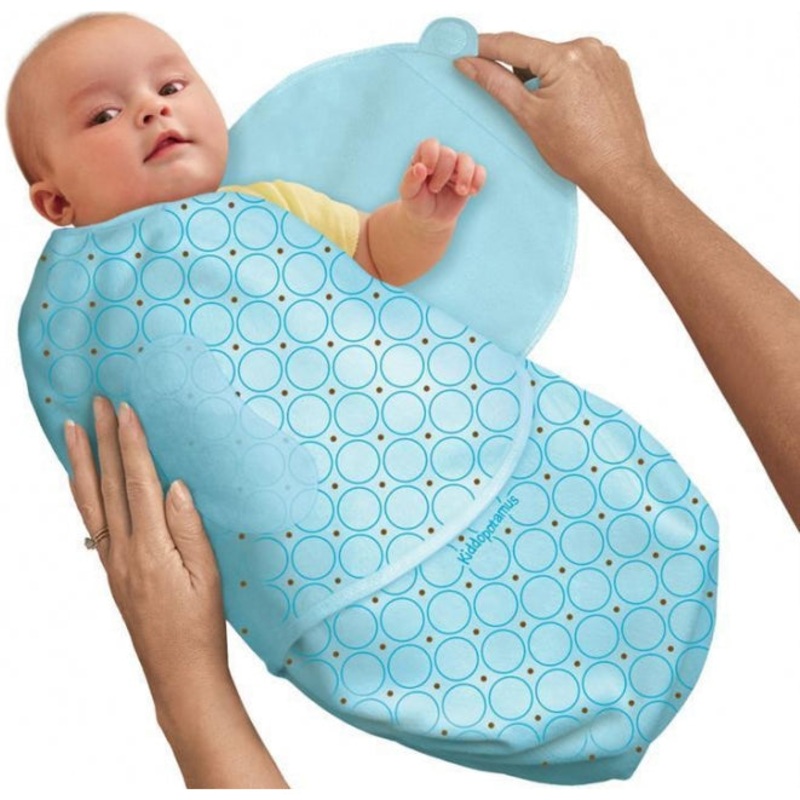 Kiddopotamus Cotton Knit SwaddleMe  – Cocoa Dot (Small)