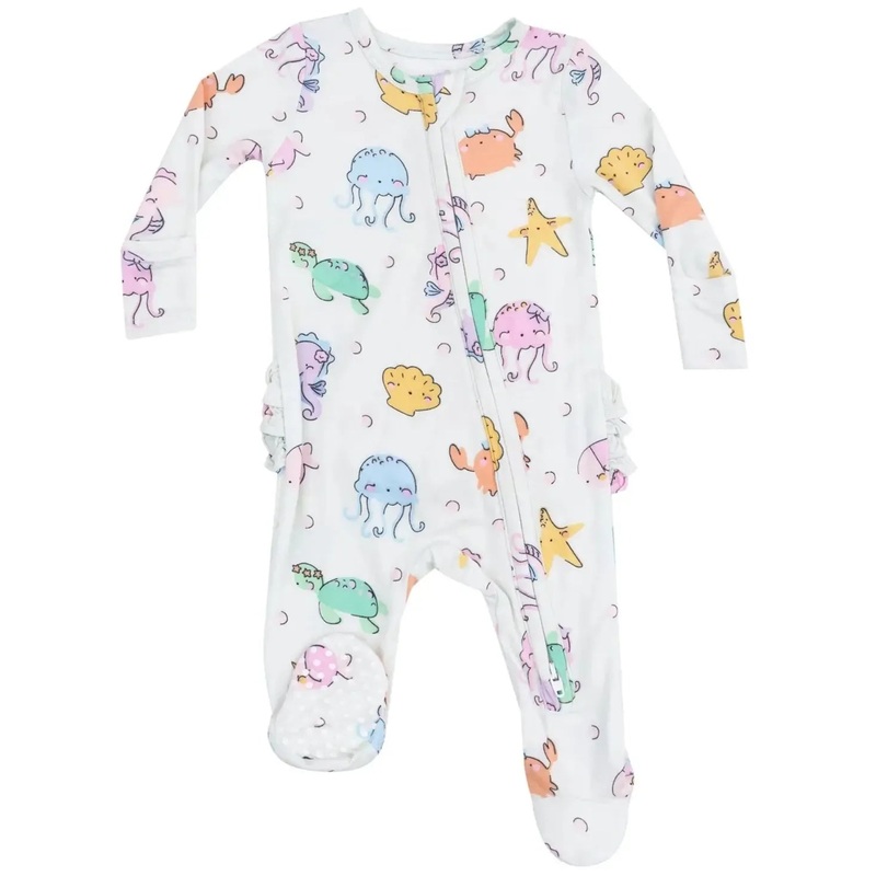 Angel Dear – Two-Way Zipper Ruffle Back Footie – Cutie Sea Creatures