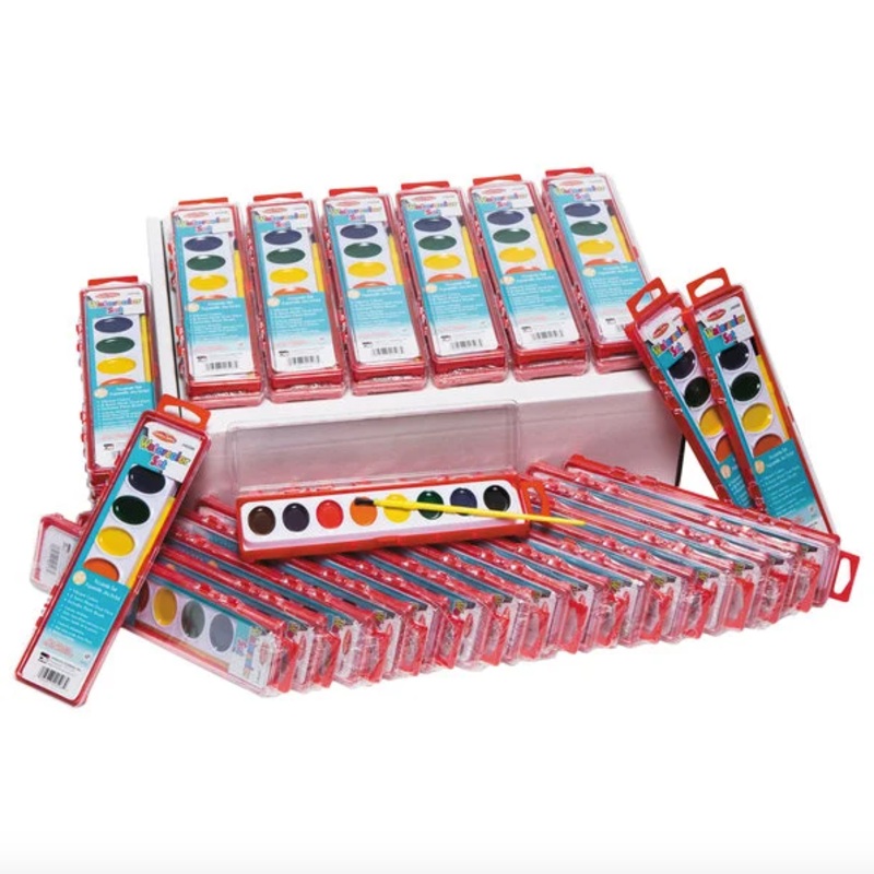 Creative Arts 8 Assorted Color Watercolor Paint Pan – 36/Set