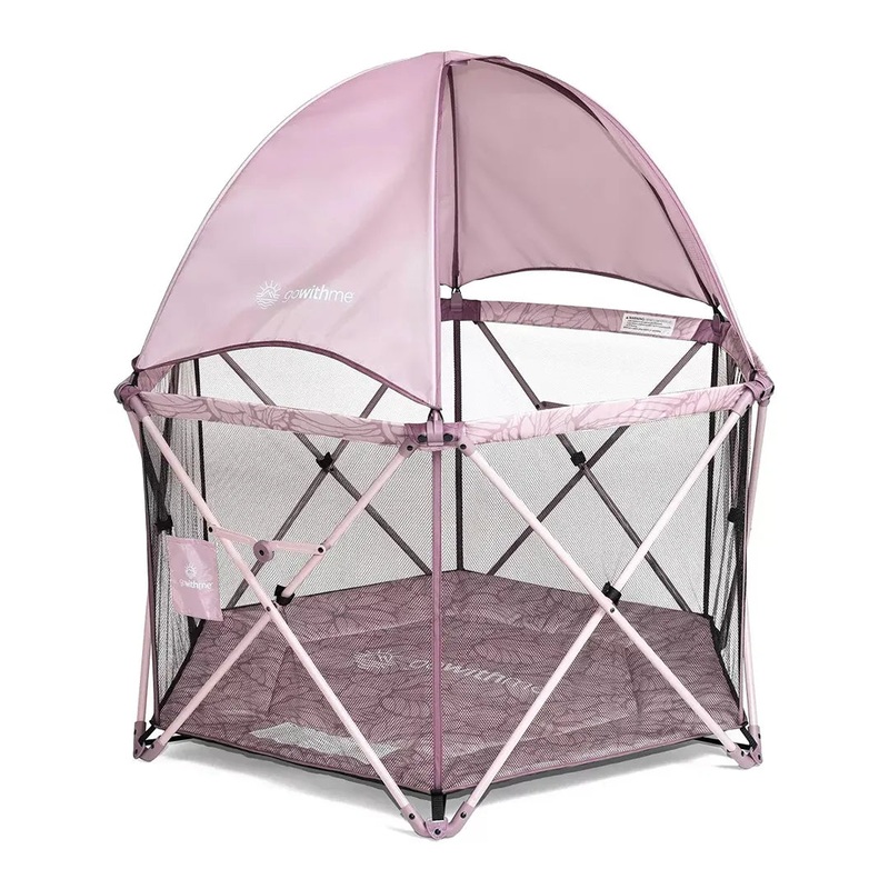 Go With Me Deluxe Eclipse Portable Playard with Canopy and Pad – Canyon Rose