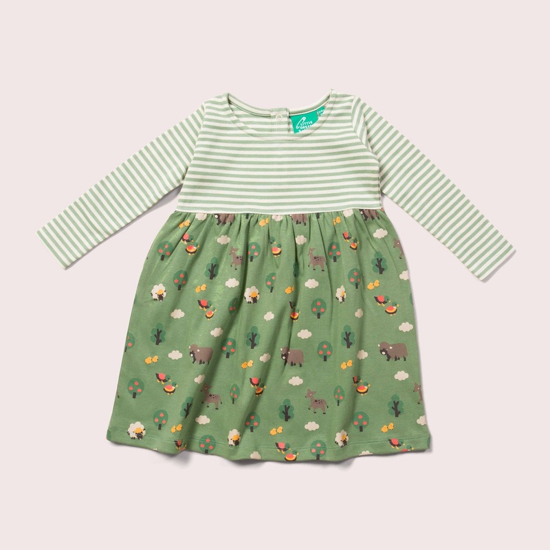 Little Green Radicals – Animal Friends Easy Peasy Long Sleeve Dress