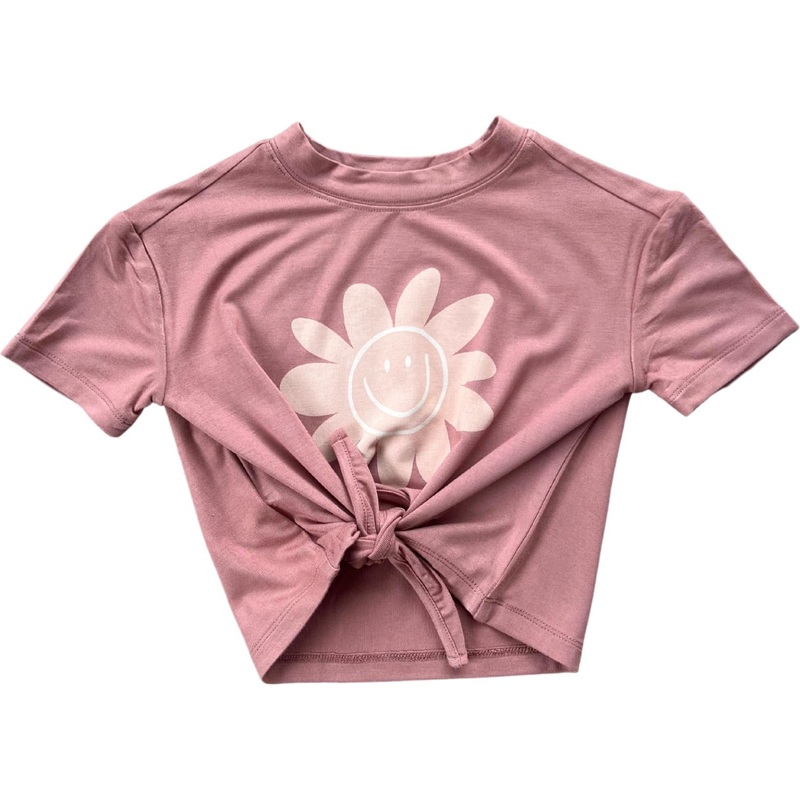 Babysprouts Girl’s Tie Front Shirt | Retro Smiley