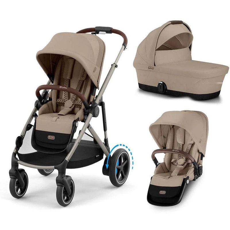 Cybex eGazelle S Twin/Double Bundle (2 seats, 1 carrycot) – Almond Beige