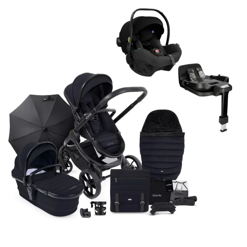 iCandy Peach 7 + Avionaut Pixel 2.0 with Rotating Base Travel System Bundle – Black
