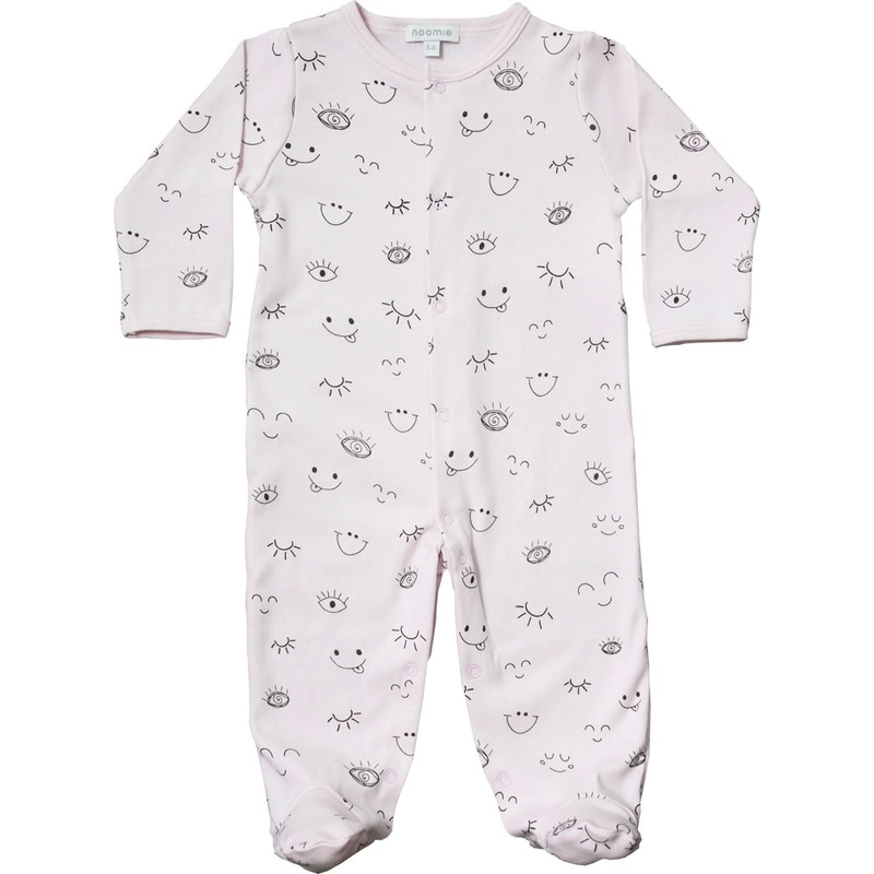 Noomie Snap Footie – Pink Wink (0-3M)