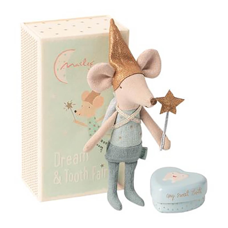Tooth Fairy Mouse in Matchbox Blue