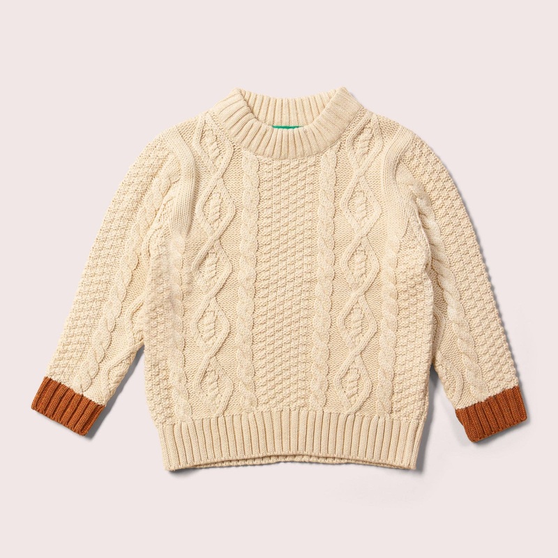 Little Green Radicals – From One To Another Oatmeal Aran Snuggly Knitted Jumper