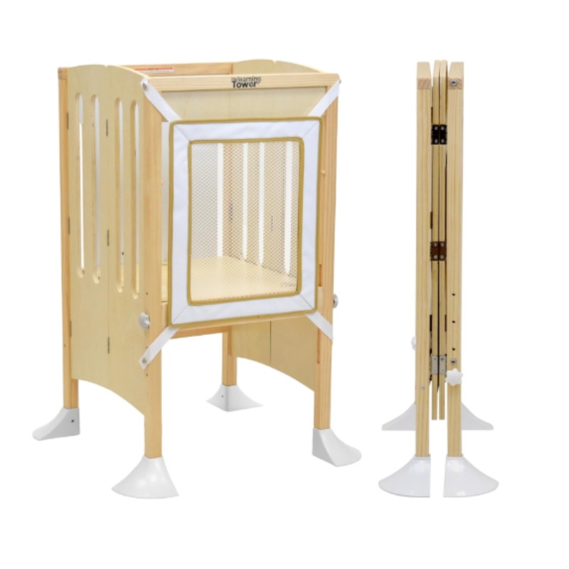 Little Partners Grow ‘N Stow Folding Learning Tower, Natural