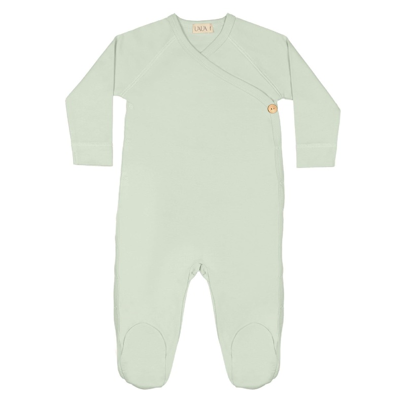 Kimono Footie with Snap Button Pistachio