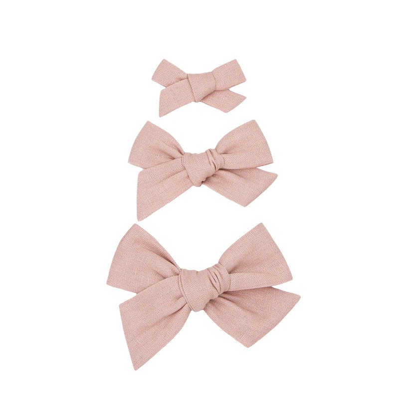 Linen Bow – Rose Clip