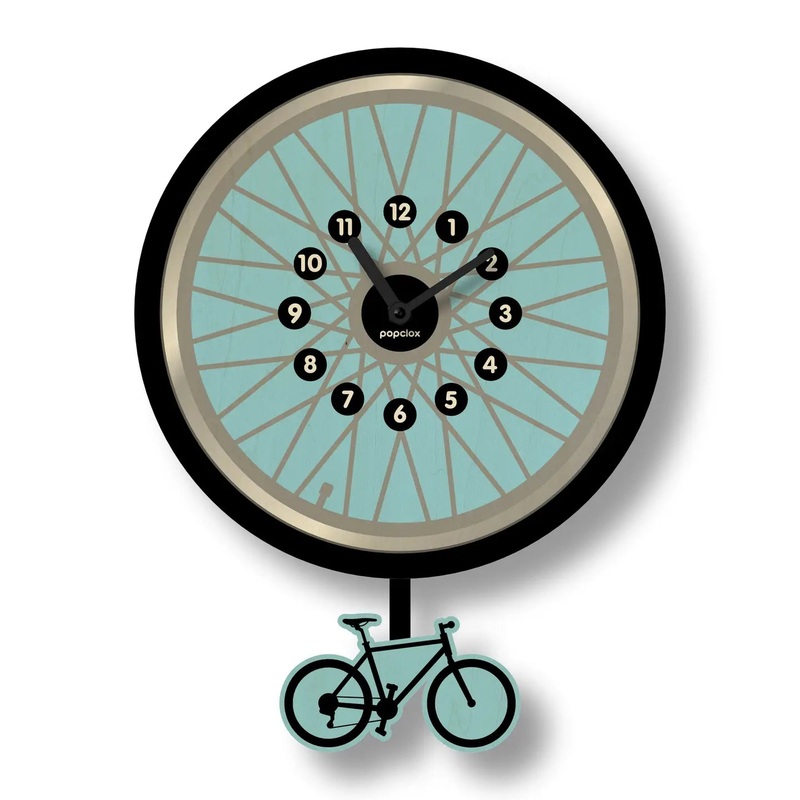 Popclox Bicycle Pendulum Clock – Wood