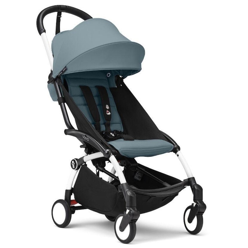Stokke – YOYO 3 Stroller 6+ – White Frame + Aqua