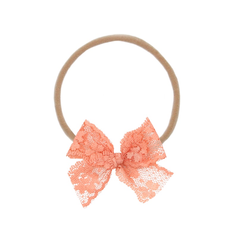 Lace Bow – Tangerine Headband