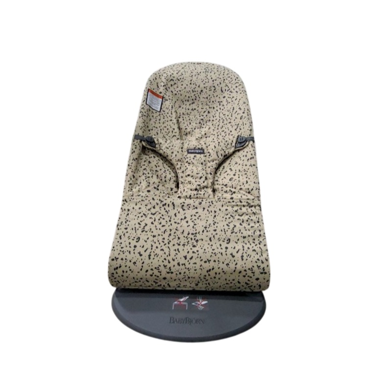 BabyBjorn Bouncer Bliss, Dark Gray Frame, Beige/Dark Gray Print