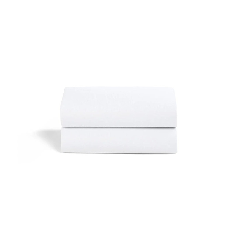 Snuz Twin Pack Moses Basket Sheets – White