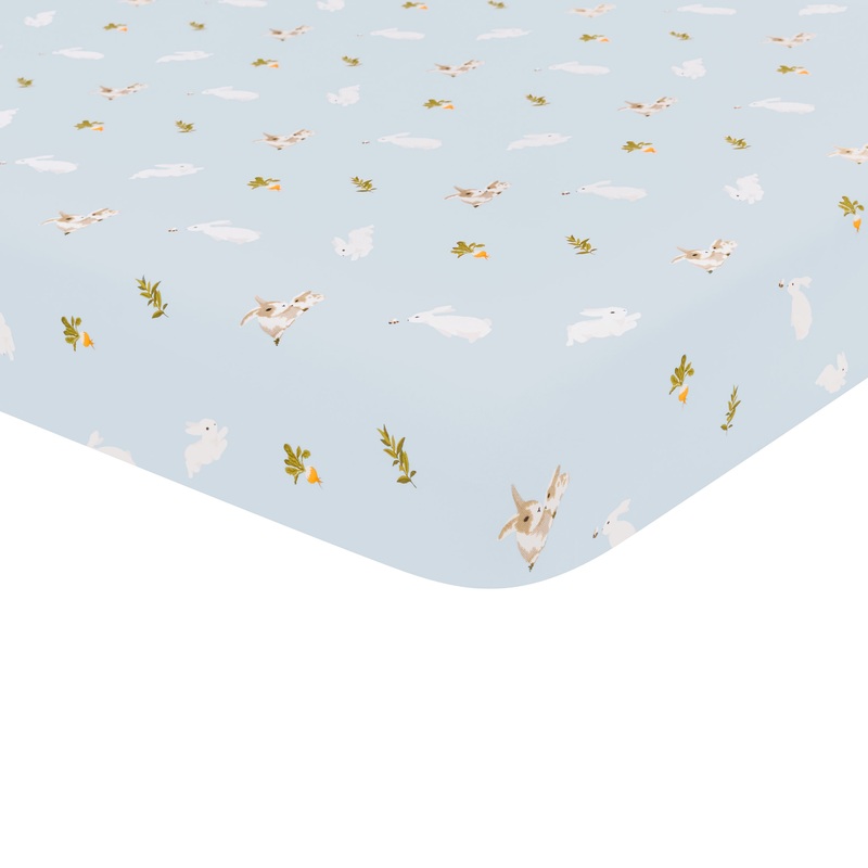 Mini Crib Sheet in Ice Rabbit