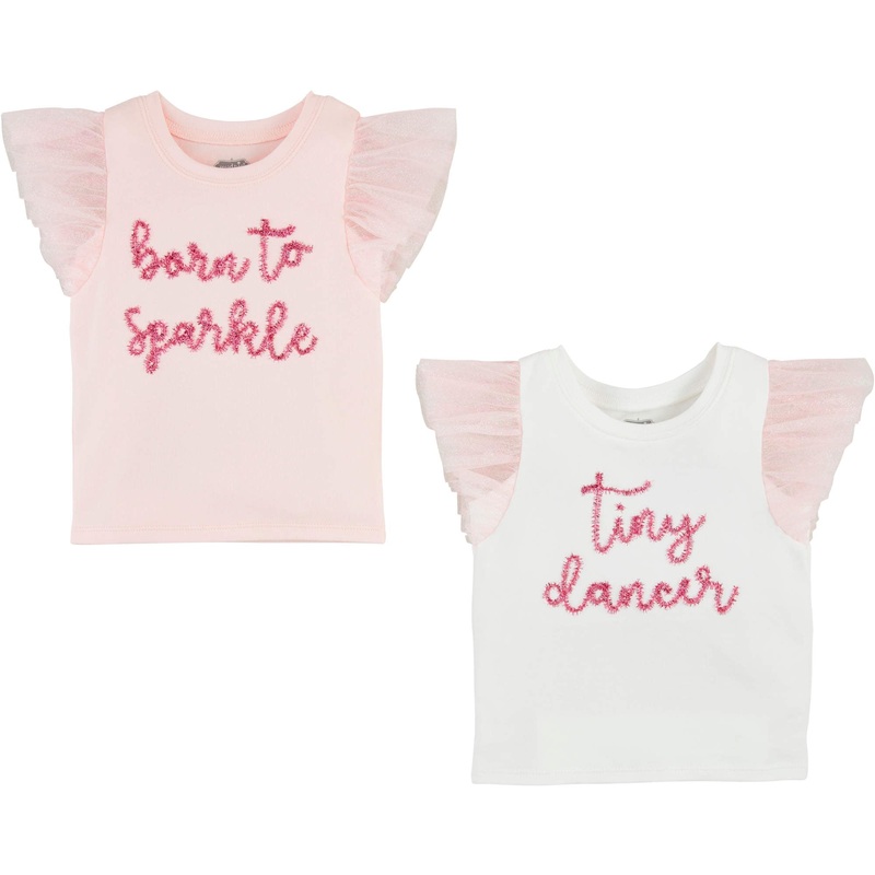 Mud Pie Pink Girl Sparkle Tees