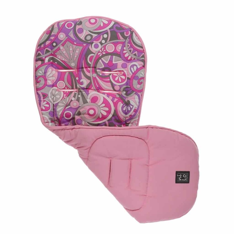 Long Stroller Mat Swirls Pink