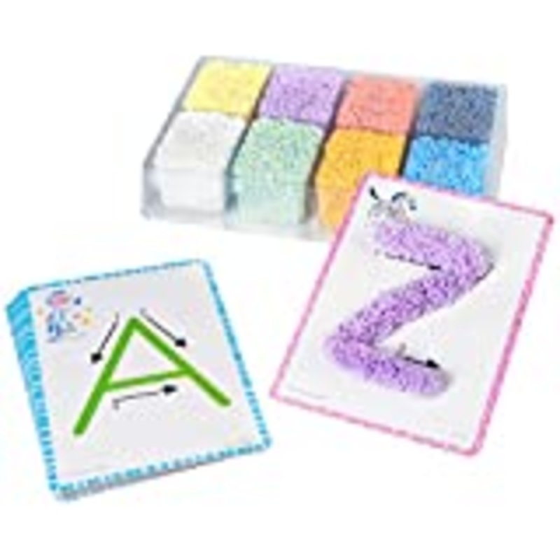 Playfoam Shape & Learn Alphabet Set, Flash Card Set, Preschoolers Learn to Write