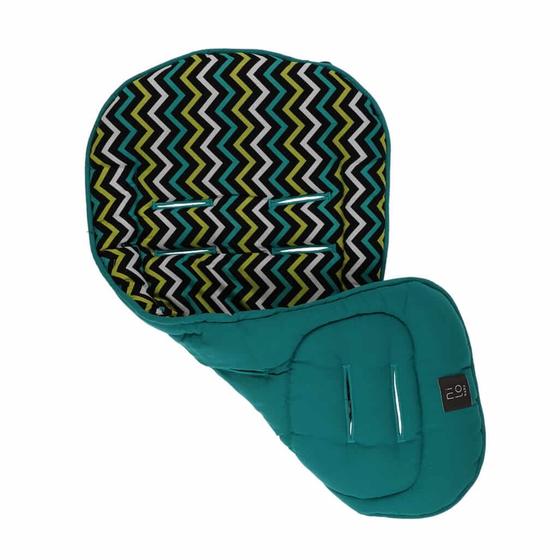 Short Stroller Mat Zig Zag Aqua/Black