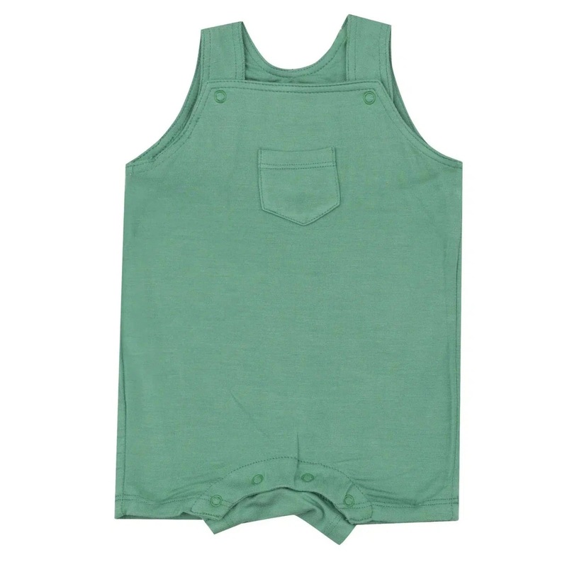 Angel Dear – Bamboo Overall Shortie Romper – Malachite Green
