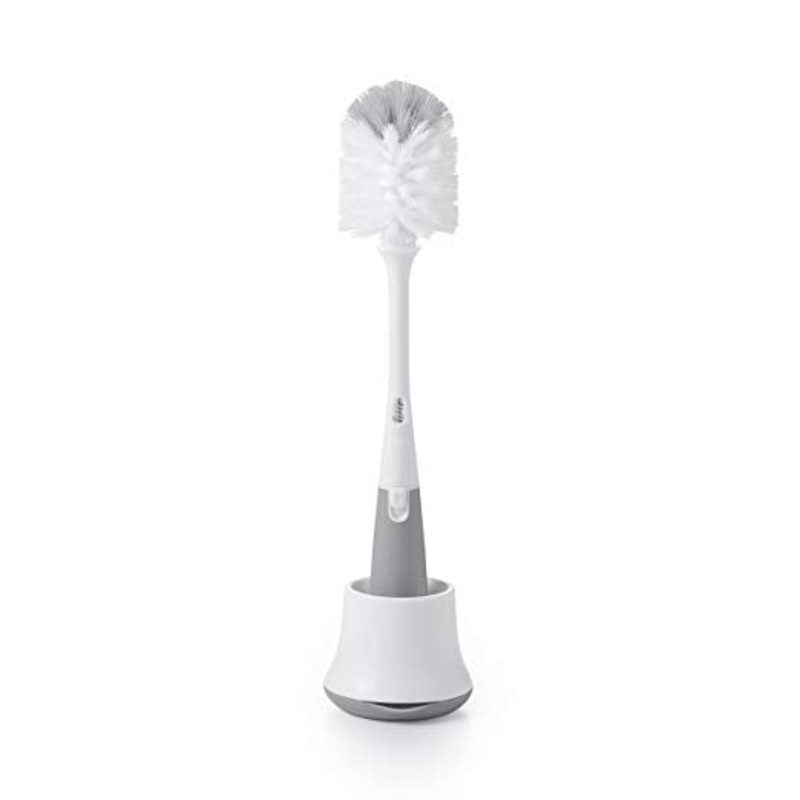 Bottle Brush with Nipple Cleaner and Stand – Grey